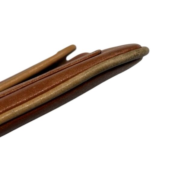 Vintage Coach Brown & Tan leather Wristlet with Zip top and Snap pouch - Picture 7 of 12